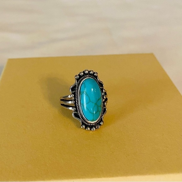 Turquoise Statement Ring - Size 5 - Picture 4 of 4
